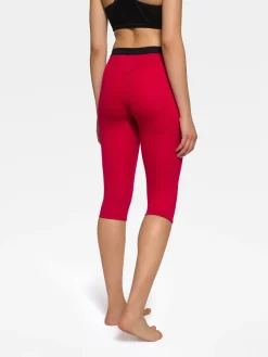 Online Rewoolution LINS - leggings in merino mesh 180 gr  per donna in colore rosso