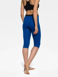 Hot Rewoolution LINS - leggings in merino mesh 180 gr  per donna in colore blu