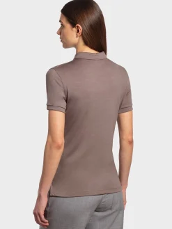 New Rewoolution MIRTH - polo in merino jersey 190 gr per donna in colore marrone