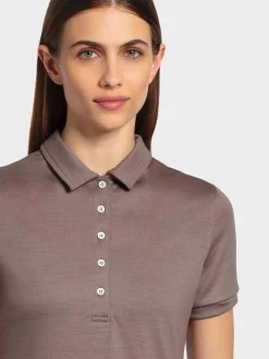 New Rewoolution MIRTH - polo in merino jersey 190 gr per donna in colore marrone