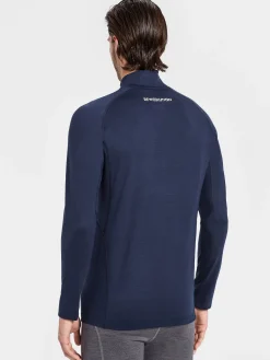 Best Rewoolution OCELOT - felpa in merino jersey 190 gr per uomo in colore blu