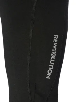 Hot Rewoolution OLYMPIA - leggings in merino jersey 190 gr  per donna in colore nero