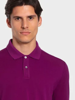 New Rewoolution ORO - polo in merino piquet 210 gr per uomo in colore viola