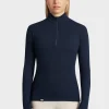 Outlet Rewoolution POLLUX - felpa in merino mesh 180 gr per donna in colore blu