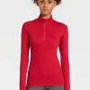 New Rewoolution POLLUX - felpa in merino mesh 180 gr per donna in colore rosso