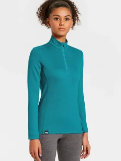 Best Rewoolution POLLUX - felpa in merino mesh 180 gr per donna in colore verde