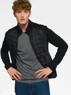Online Rewoolution RAS - felpa in merino punto roma 280 gr per uomo in colore nero
