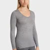 Hot Rewoolution ROXBY - t-shirt in merino jersey 140 gr per donna in colore grigio
