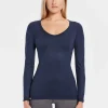 Sale Rewoolution ROXBY - t-shirt in merino jersey 140 gr per donna in colore blu