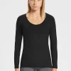 Discount Rewoolution ROXBY - t-shirt in merino jersey 140 gr per donna in colore nero