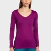Best Rewoolution ROXBY - t-shirt in merino jersey 140 gr per donna in colore viola