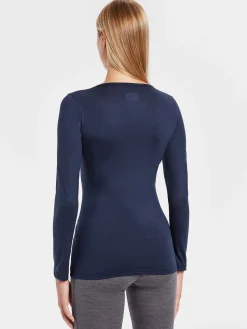 Sale Rewoolution ROXBY - t-shirt in merino jersey 140 gr per donna in colore blu