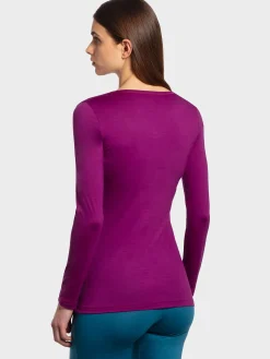 Best Rewoolution ROXBY - t-shirt in merino jersey 140 gr per donna in colore viola