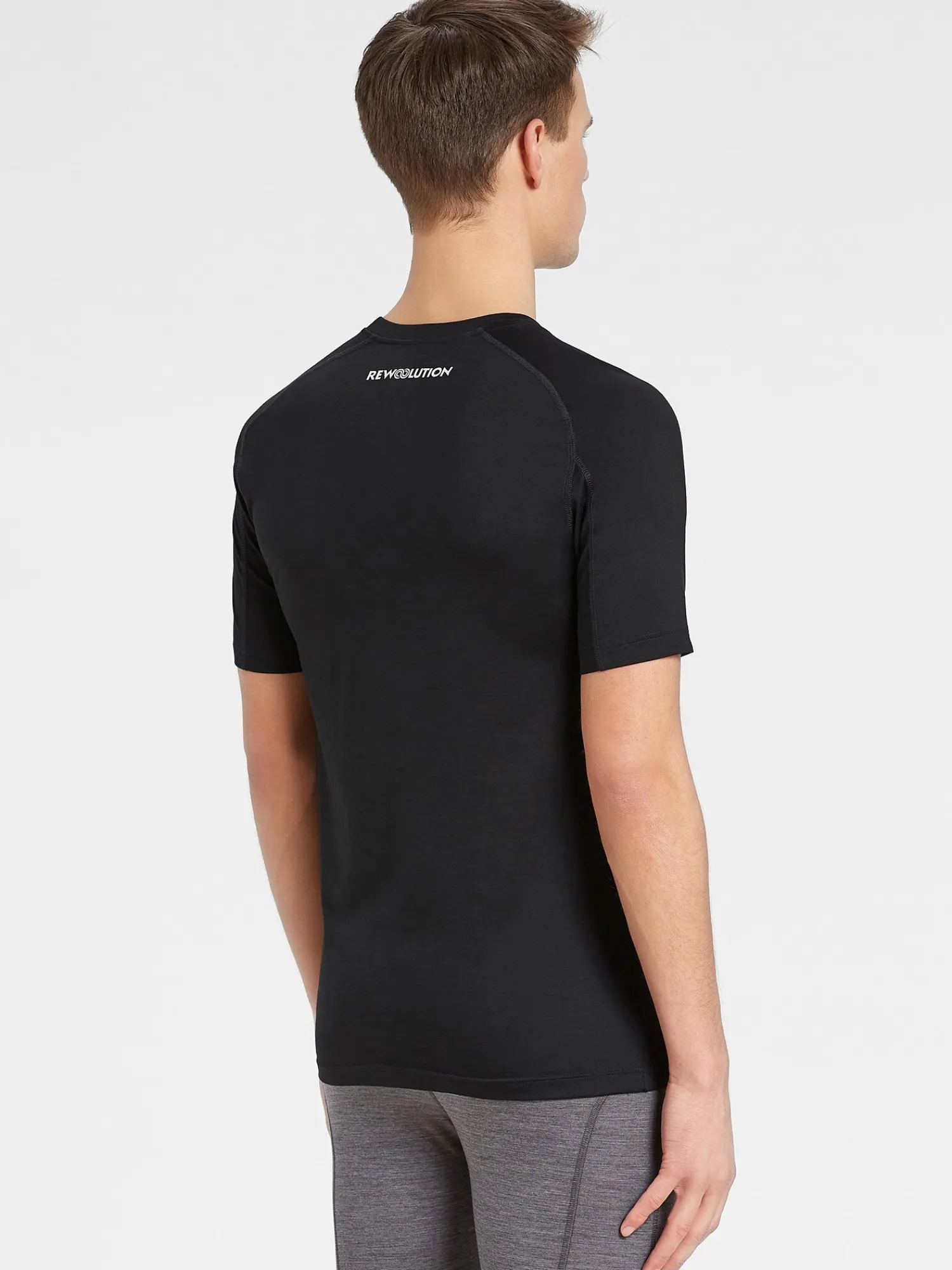 Outlet Rewoolution SCOUT - t-shirt in merino jersey 190 gr per uomo in colore nero