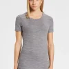 Sale Rewoolution SKIN - t-shirt in merino mesh 180 gr  per donna in colore grigio