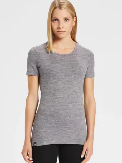 Sale Rewoolution SKIN - t-shirt in merino mesh 180 gr  per donna in colore grigio