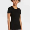Best Rewoolution SKIN - t-shirt in merino mesh 180 gr  per donna in colore nero