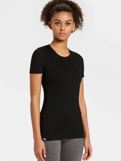 Best Rewoolution SKIN - t-shirt in merino mesh 180 gr per donna in colore nero