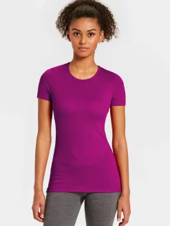 Outlet Rewoolution SKIN - t-shirt in merino mesh 180 gr  per donna in colore viola
