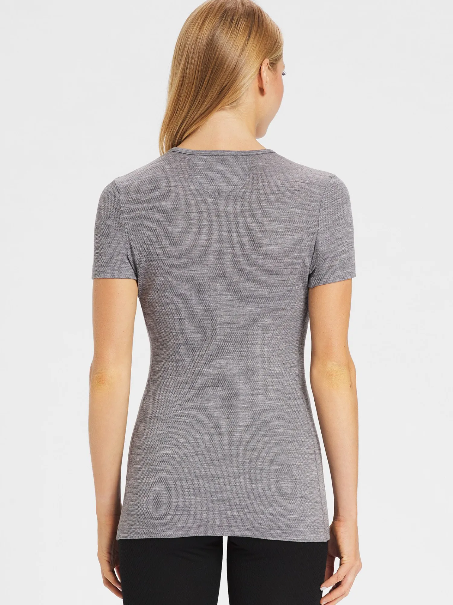 Sale Rewoolution SKIN - t-shirt in merino mesh 180 gr per donna in colore grigio
