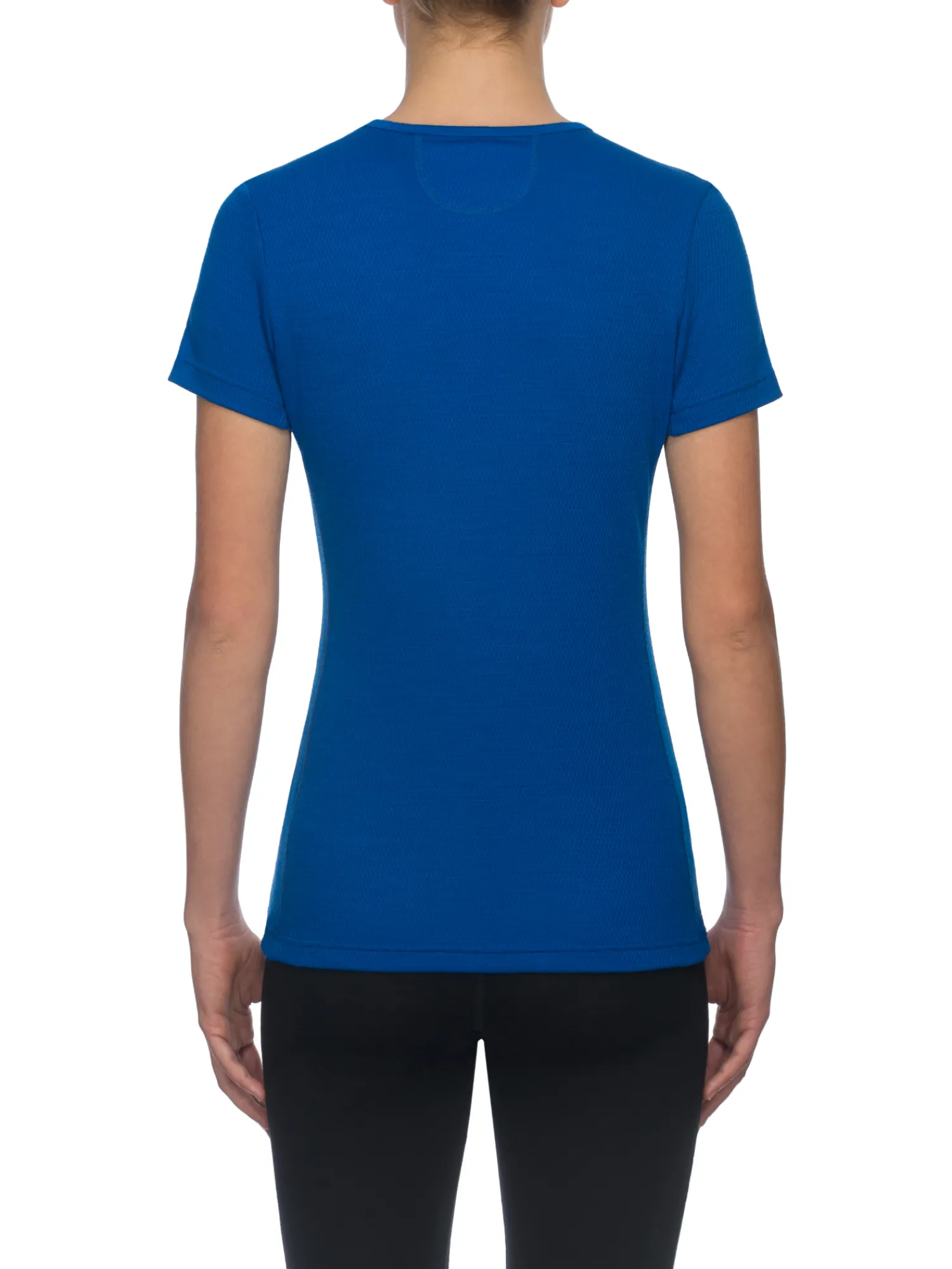 Online Rewoolution SKIN - t-shirt in merino mesh 180 gr per donna in colore blu