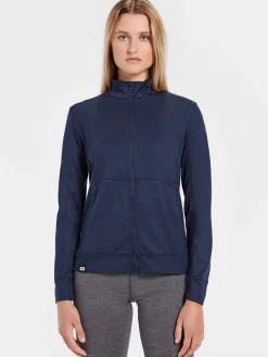 Clearance Rewoolution SNUG - felpa in merino jersey 280 gr per donna in colore blu