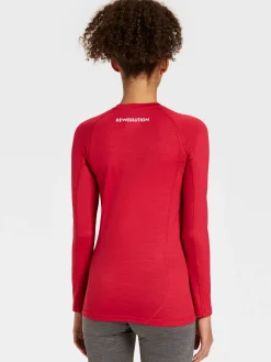 Fashion Rewoolution WIKI - t-shirt in merino jersey 190 gr per donna in colore rosso
