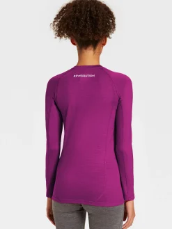 Discount Rewoolution WIKI - t-shirt in merino jersey 190 gr per donna in colore viola
